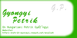 gyongyi petrik business card
